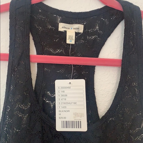 New with tags! Silence & noise black lace tank top - Picture 4 of 4
